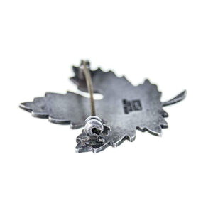 Jewellery Hound Brooches Vintage Sterling Silver Enamel Maple Leaf Brooch.