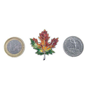 Jewellery Hound Brooches Vintage Sterling Silver Enamel Maple Leaf Brooch.