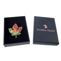 Jewellery Hound Brooches Vintage Sterling Silver Enamel Maple Leaf Brooch.