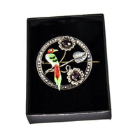 Jewellery Hound Brooches Vintage Sterling Silver Ward Bros Purple Paste and Enamel Bird Brooch