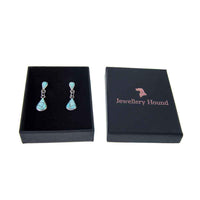 Jewellery Hound Earrings Turquoise Inlay Zuni Silver Drop Earrings