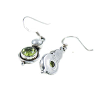 Jewellery Hound Earrings Vintage Pair of Silver Peridot and Pearl Drop Earrings