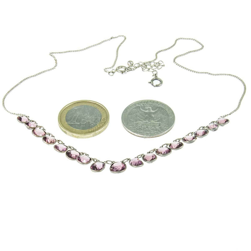 Jewellery Hound Necklaces A Recycled Vintage Costume 'Almandine Garnet' Coloured Paste 'Rivière' style  Necklace