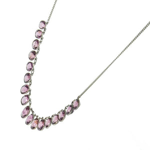 Jewellery Hound Necklaces A Recycled Vintage Costume 'Almandine Garnet' Coloured Paste 'Rivière' style  Necklace