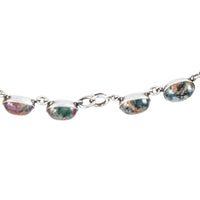 Jewellery Hound Necklaces A Vintage Sterling Silver Cabochon Moss Agate Linked Necklace
