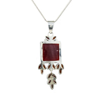 Jewellery Hound Necklaces Bohemian Style Carnelian and Garnet Drop Pendant and Chain