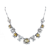 Jewellery Hound Necklaces Vintage Filigree Silver Citrine Necklace/Choker