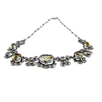 Jewellery Hound Necklaces Vintage Filigree Silver Citrine Necklace/Choker