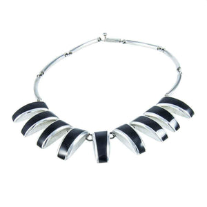 Jewellery Hound Necklaces Vintage Mexican Sterling Silver Black Onyx Necklace
