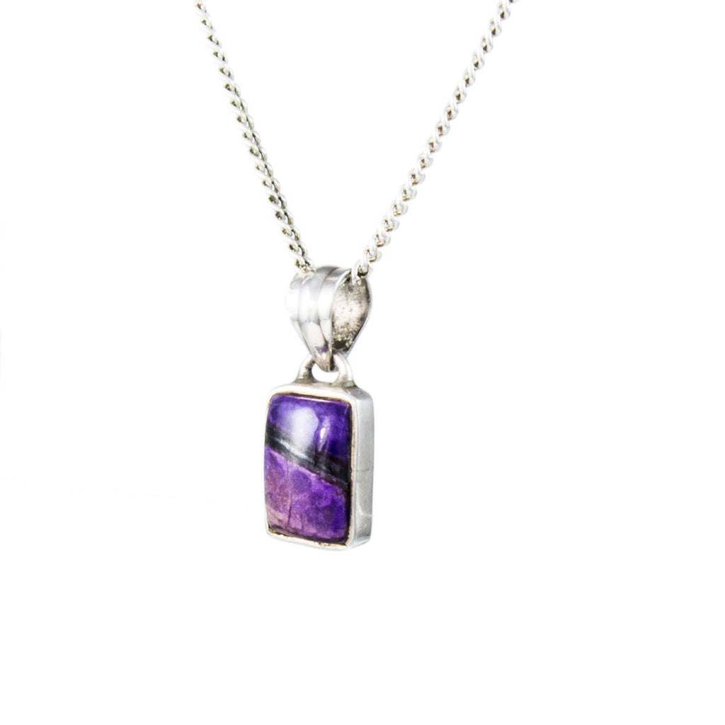 Jewellery Hound Pendants A Sterling Silver Sugilite Pendant and a 20" Silver Chain