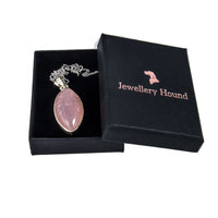 Jewellery Hound Pendants A Vintage Silver Carved Flower in Rose Quartz Pendant and Chain