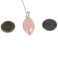 Jewellery Hound Pendants A Vintage Silver Carved Flower in Rose Quartz Pendant and Chain