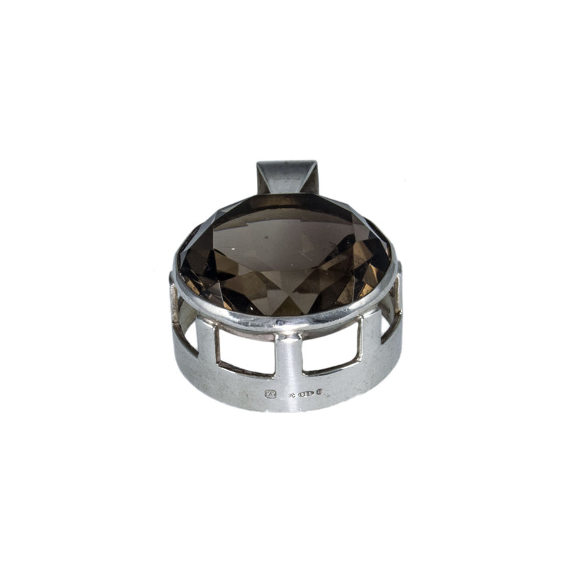 Jewellery Hound Pendants Modernist Silver Smokey Quartz Pendant by Designer Kultaseppä Salovaara