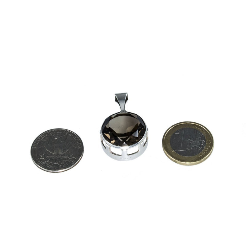Jewellery Hound Pendants Modernist Silver Smokey Quartz Pendant by Designer Kultaseppä Salovaara