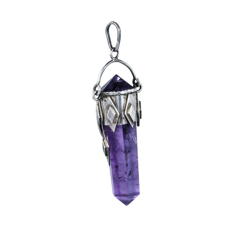 Jewellery Hound Pendants Silver and Gold, Amethyst Crystal Point and Opal Healing Pendant.