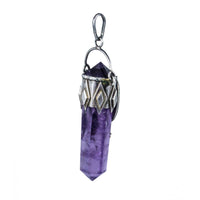 Jewellery Hound Pendants Silver and Gold, Amethyst Crystal Point and Opal Healing Pendant.