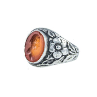 Jewellery Hound Ring Carnelian Intaglio Antique Silver Signet Ring