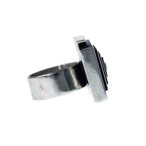 Jewellery Hound Ring Square Spiral Vintage Modernist Ring