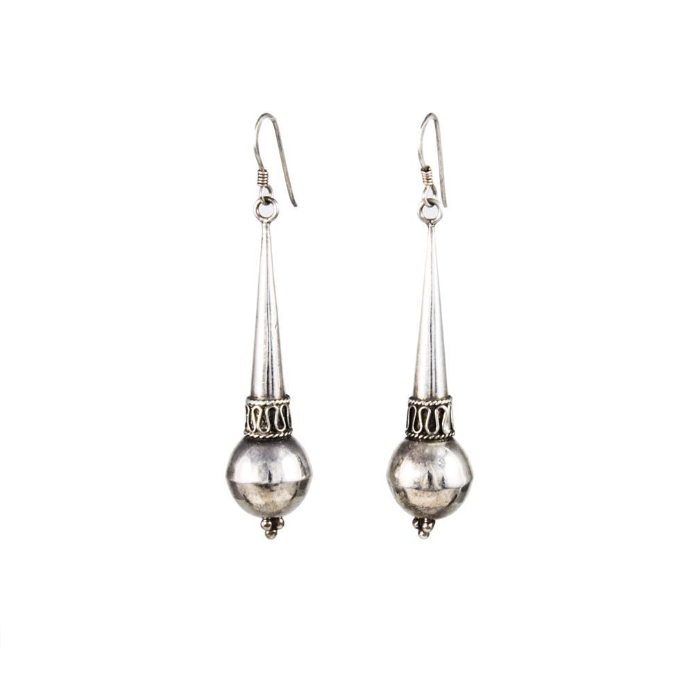 Jewellery Hound Silver Earrings A Pair of Vintage Bohemian Style  Drop Earrings